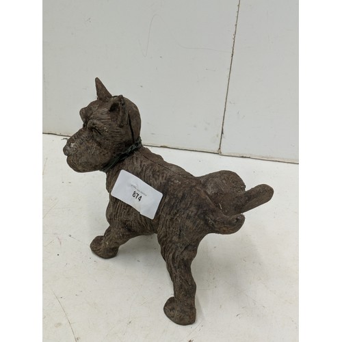 874 - A cast iron dog door stop