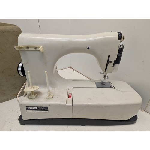 1287 - A Necchi Lydia 3 Sewing machine with Pedal in case