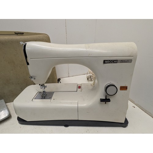 1287 - A Necchi Lydia 3 Sewing machine with Pedal in case