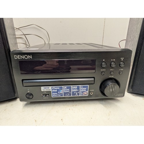 1266 - A Denon rcd-m40dab dab cd player micro component hifi separate with speakers- fully working