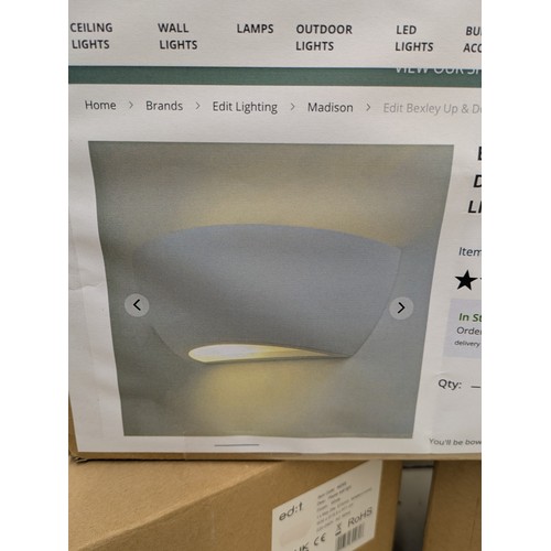 1976 - A Selection of 3 lighting direct edit Bexley up & Down Plaster wall lights - new - rrp £28.99