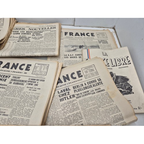 7 - World War II French newspapers produced in the UK - covering the 1940s for expatriot French refugees