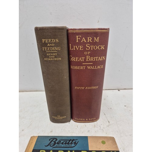 241 - Vintage farming manual - feeds and feeding livestock, And a barn book