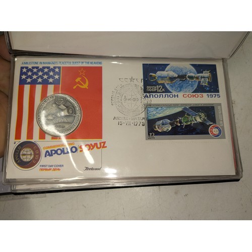 259 - Apollo Soyuz First day cover postcards together with Cutty Sark First day covers and Nelson victory ... 