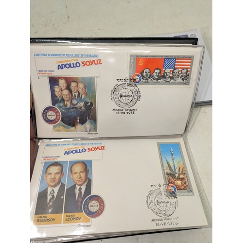 259 - Apollo Soyuz First day cover postcards together with Cutty Sark First day covers and Nelson victory ... 