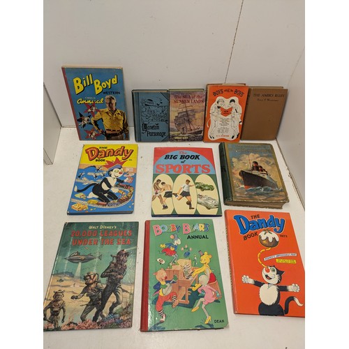 254 - Vintage boys books to include books by Percy f. Westerman, Bobby bear, dandy, Etc