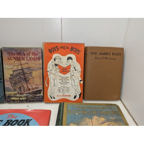 254 - Vintage boys books to include books by Percy f. Westerman, Bobby bear, dandy, Etc