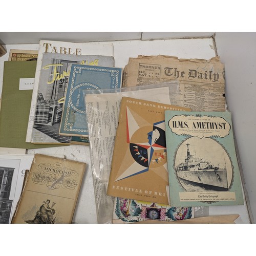 56 - A large collection of mixed ephemera, booklets, travel guides, newspapers, Etc