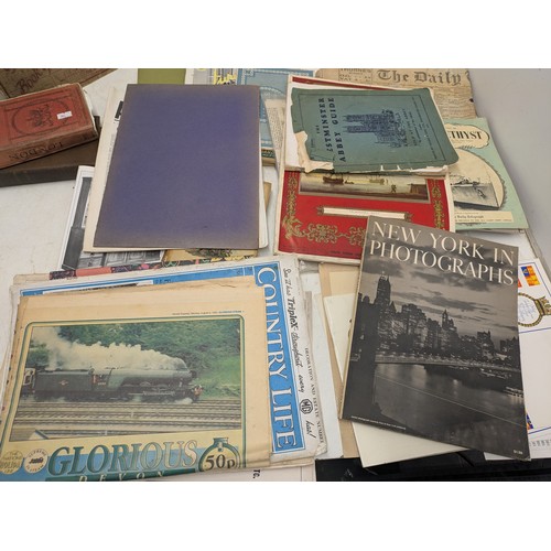 56 - A large collection of mixed ephemera, booklets, travel guides, newspapers, Etc