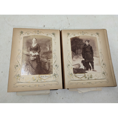 1 - A mid to late Victorian family album showing various military figures within the Jones family - both... 