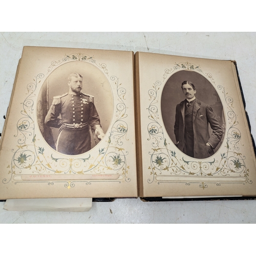 1 - A mid to late Victorian family album showing various military figures within the Jones family - both... 