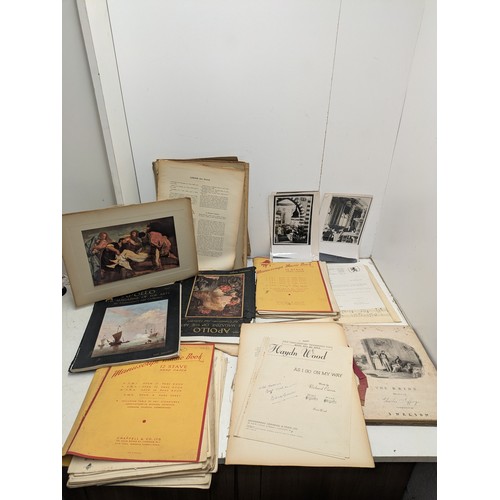 59 - A Selection of Victorian and later music sheets (some signed), along with a selection of books