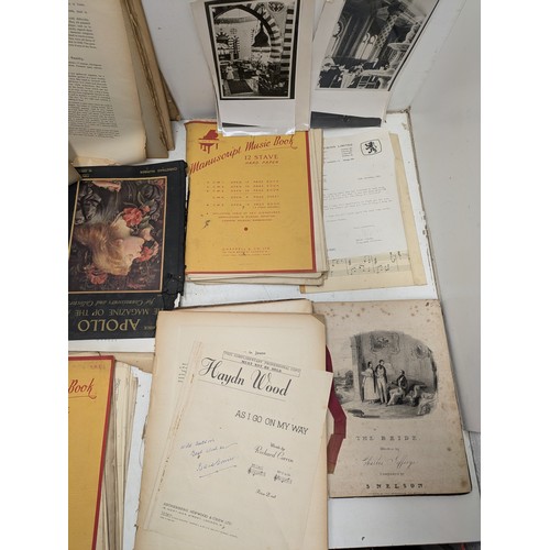 59 - A Selection of Victorian and later music sheets (some signed), along with a selection of books