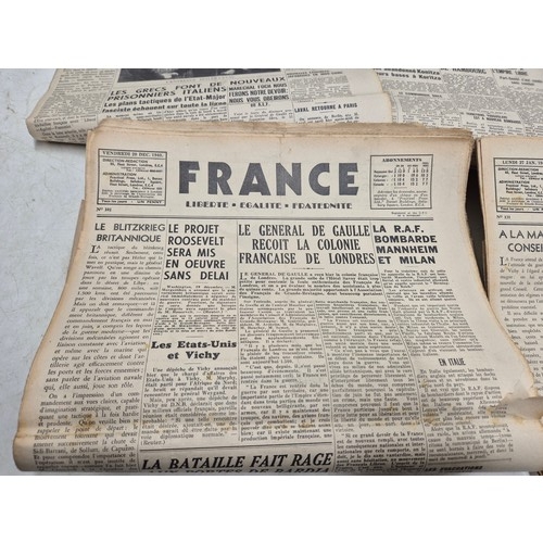 7 - World War II French newspapers produced in the UK - covering the 1940s for expatriot French refugees