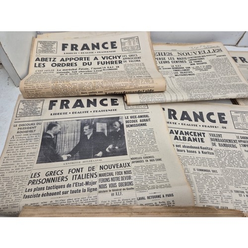 7 - World War II French newspapers produced in the UK - covering the 1940s for expatriot French refugees