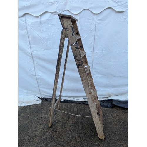 236 - A vintage Oak Folding Step ladder