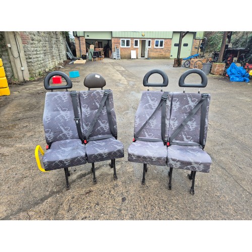 214 - A Selection of ISRI bolt in mini bus seats with test compliant seatbelts built in