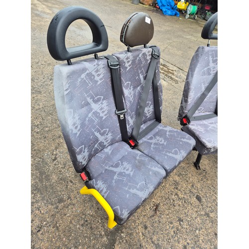 214 - A Selection of ISRI bolt in mini bus seats with test compliant seatbelts built in