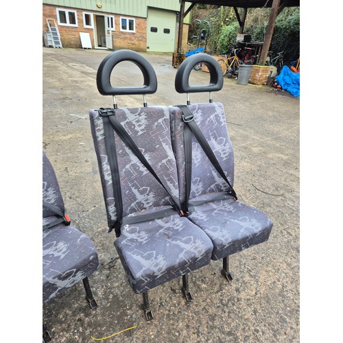 213 - A Selection of ISRI bolt in mini bus seats with test compliant seatbelts built in