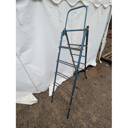 2 - A vintage metal folding ladder