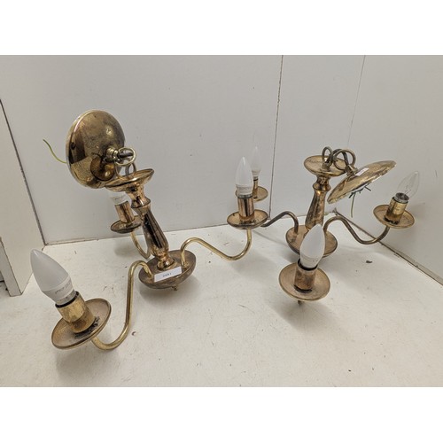 2148 - A Pair of Brass Coloured Chandeliers