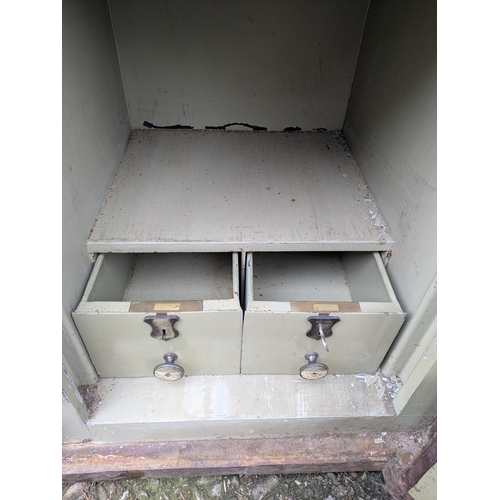 60 - A Milners Fire-reaisting safe - unlocked with 2 drawers - no key with door, but key for drawers