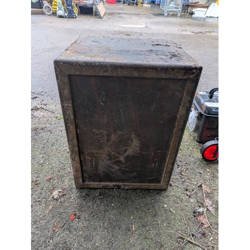 60 - A Milners Fire-reaisting safe - unlocked with 2 drawers - no key with door, but key for drawers