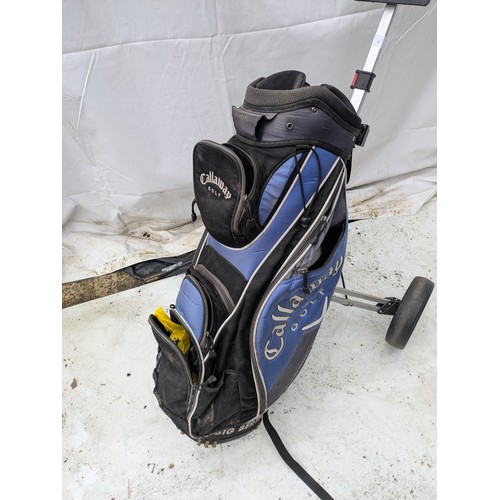 5 - A Callaway golf bag on a wheeled frame