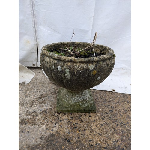 16 - A pair of concrete flower pots