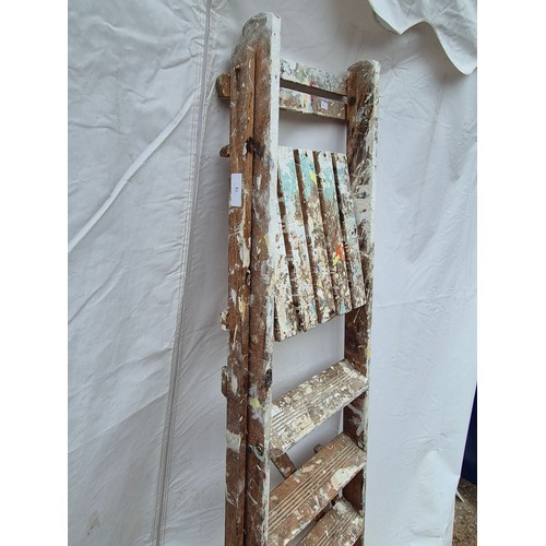 72 - A vintage oak folding ladder