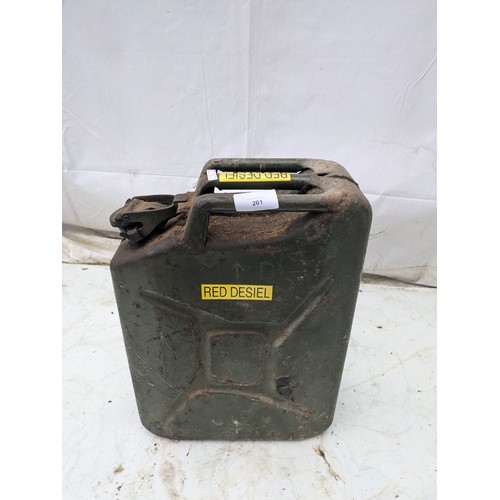 201 - A 20l metal Jerry can dated 1958