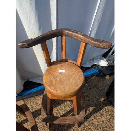 411 - A pair of tiki style barstools