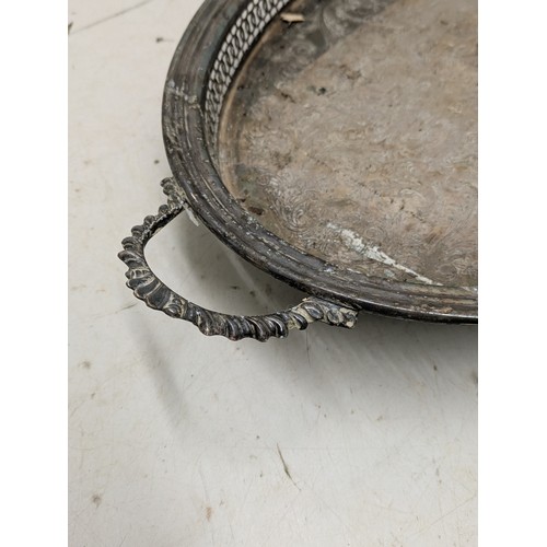 874 - A silver plated serving  tray