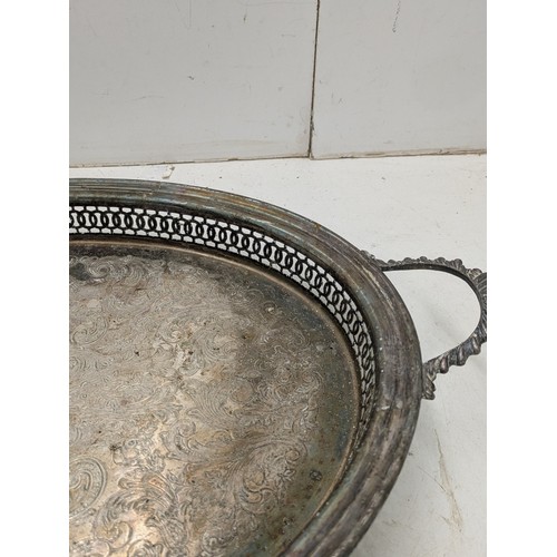 874 - A silver plated serving  tray