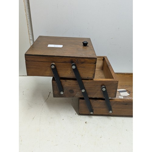 873 - A vintage concertina sewing box