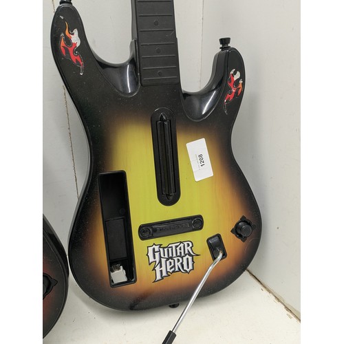 1208 - A pair of guitar hero guitars for the Nintendo Wii