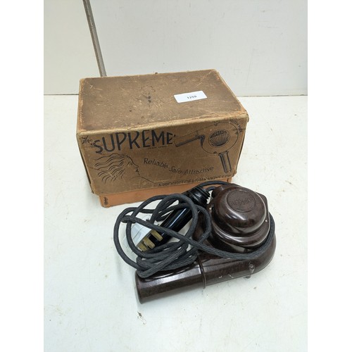 1259 - A vintage supreme bakolite hairdryer in original box