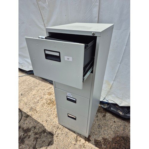 428 - A grey metal 4 draw filing cabinet