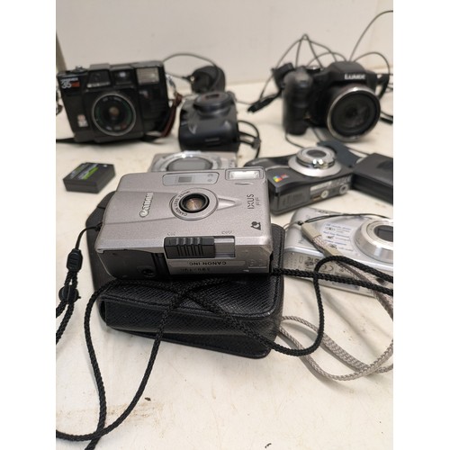 1278 - A selection of cameras and photography equipment including Panasonic DMC -lz30