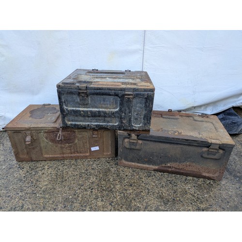 77 - A selection of 3 metal ammo crates