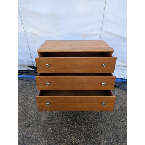 405 - A retro style pine 3 draw chest of draws