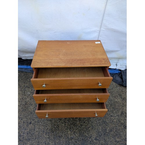 405 - A retro style pine 3 draw chest of draws