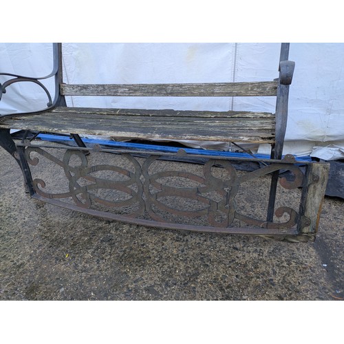 68 - A cast iron bench - for refurbishment