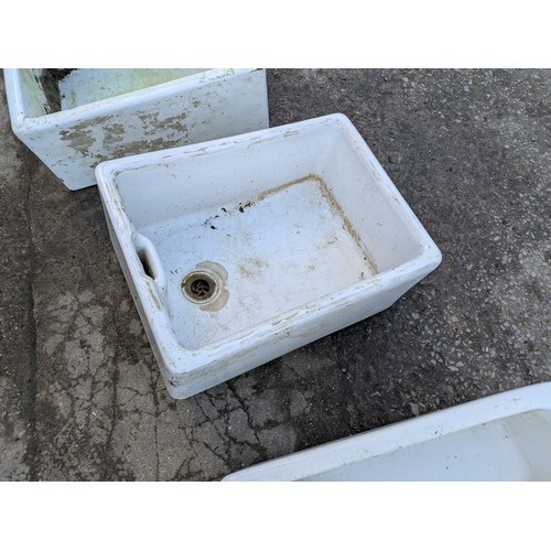 76 - Selection of enamel Belfast sinks