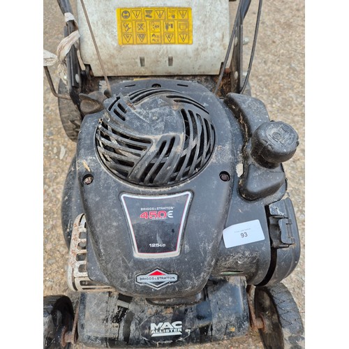 93 - A Mac Allister petrol lawn mower wothxa Briggs and Stratton 450e petrol lawn mower