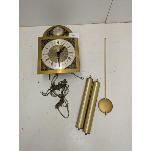 1077 - A vintage Tempus Fugit grandmother/grandfather clock mechanism with pendulum and weights - made in G... 