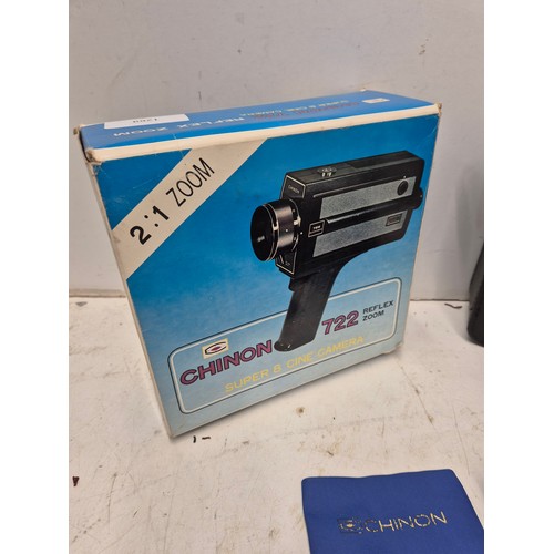 1308 - A boxed chinon 722 super 8 cine camera