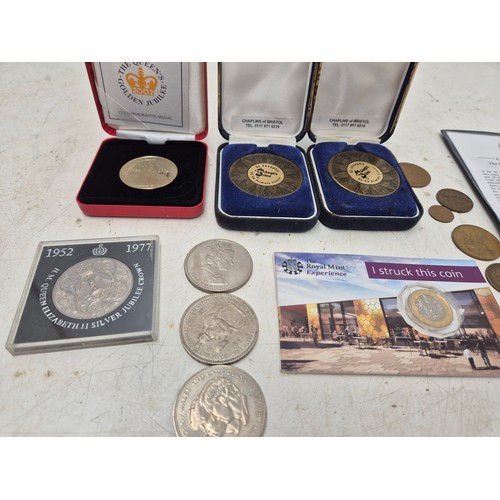 2063 - A selection of decimal and pre-decimal uncirculated and proof coins, along with a selection of medal... 