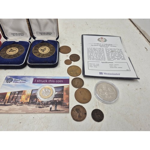 2063 - A selection of decimal and pre-decimal uncirculated and proof coins, along with a selection of medal... 