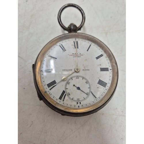 1056 - A circa 1910s Kay's perfection lever pocket watch on a .925 sterling silver case - Birmingham hallma... 